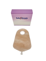 Safe N Simple 9" Urostomy 2-Piece Pouch Transparent, Flange with Cap and Belt Tabs (80 Count)