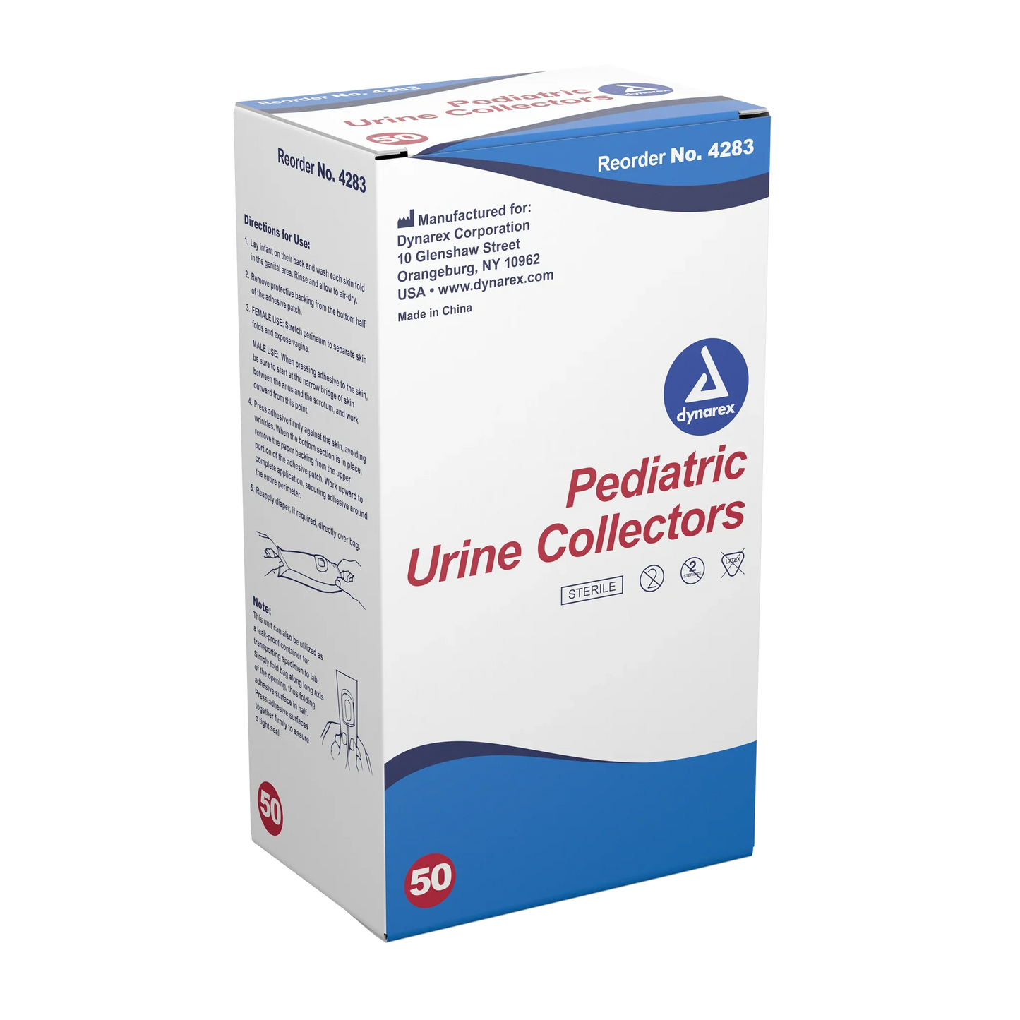Dynarex Pediatric Urine Collector, 200 mL - White (50 Count)