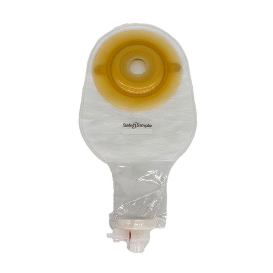 Safe N Simple 9" Convex 1 Piece Extended Wear Pre-cut Urostomy Pouch (80 Count)