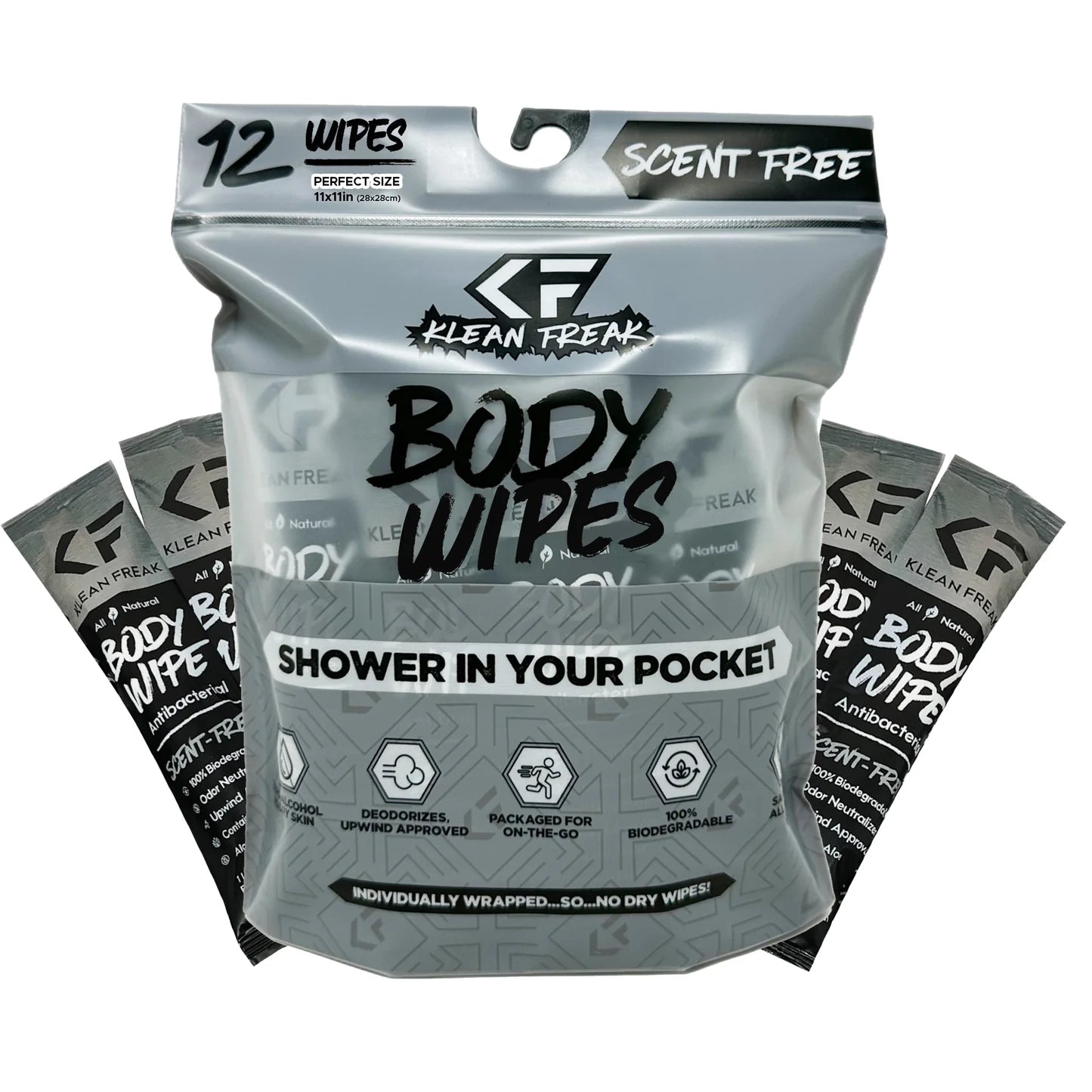 KLEAN FREAK - Body Wipe 12-Pack - Scent Free