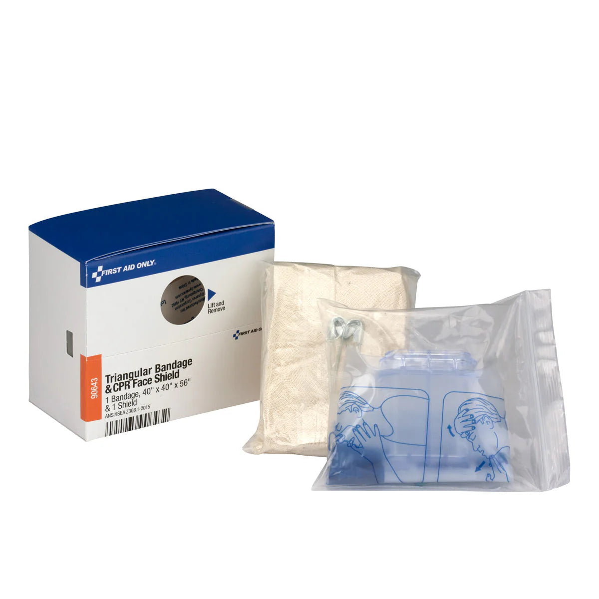 SmartCompliance Refill Triangular Bandage & CPR Face Shield, 1 Bandage & 1 Shield per Box