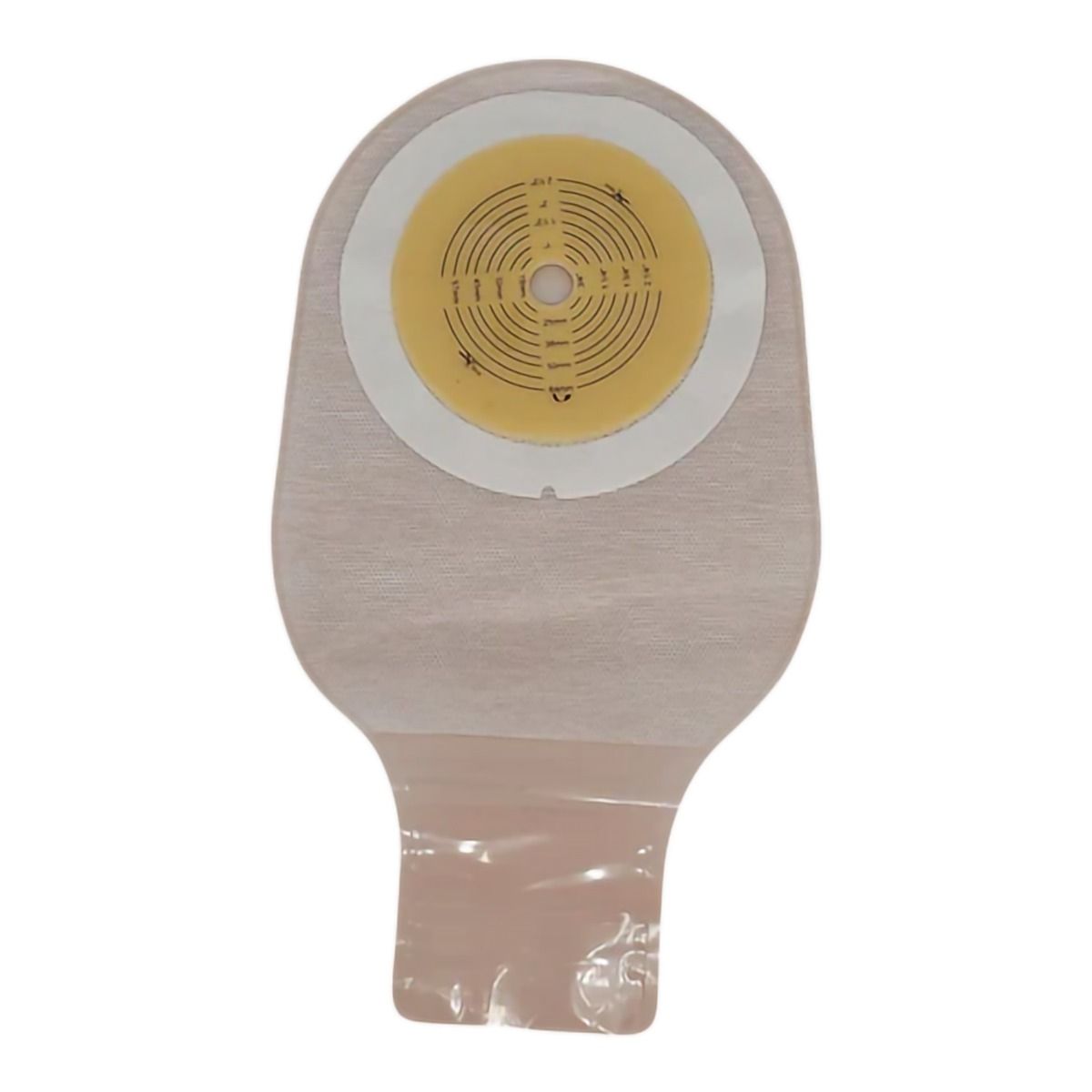 Safe N Simple 12" Drainable One Piece Pouch Extended Wear Cut to Fit Beige with Tape Collar and Velcro Closure (80 Count)