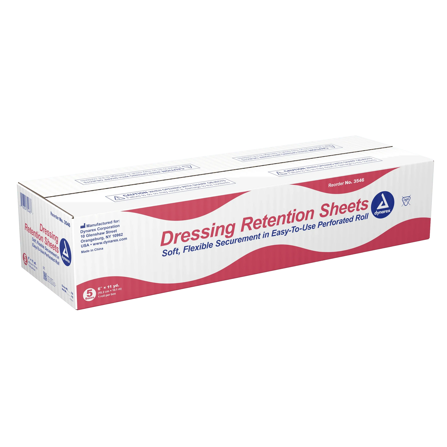 Dynarex Dressing Retention Sheet - Latex Free, 5ea/cs (5 Count)