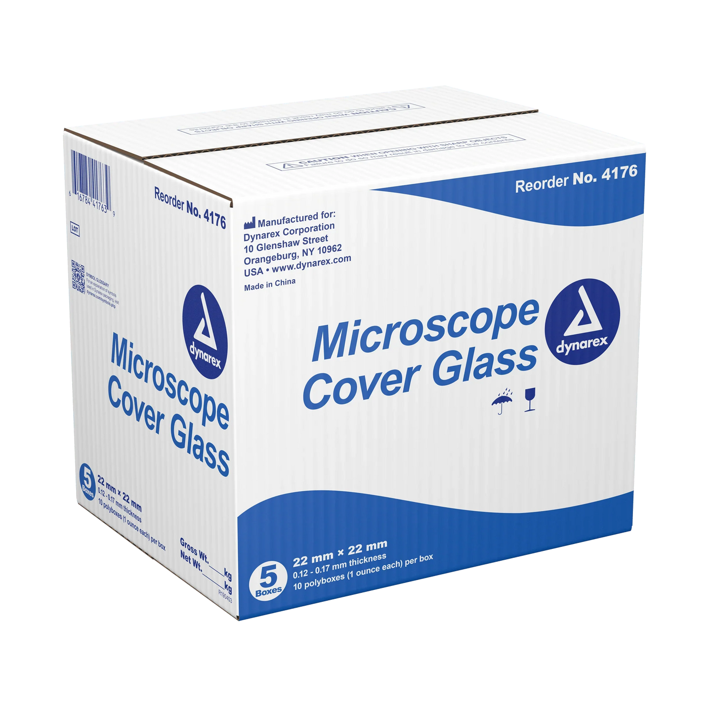 Dynarex Microscope Cover Glass - 10ea/bx, 5bxs/cs (50 Count)