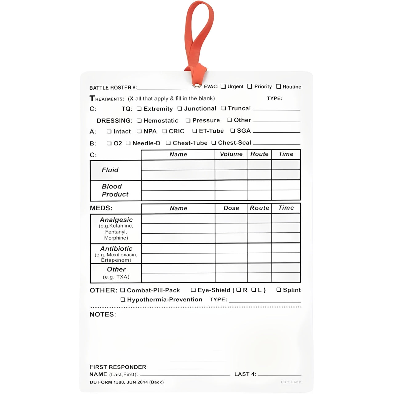 Combat Medical TCCC Card (Pack of 10)