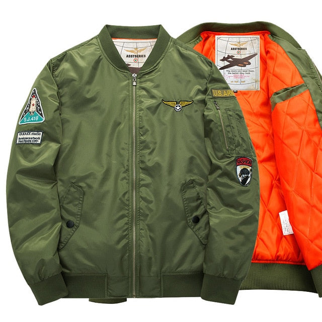 Buy HANGON Pilot Air Men Bomber Jacket Mens Military Bomber Jackets Men  Casual Solid Zipper Pilot Jacket Green New Slim Fit Male Coats 6542 at  Amazon.in