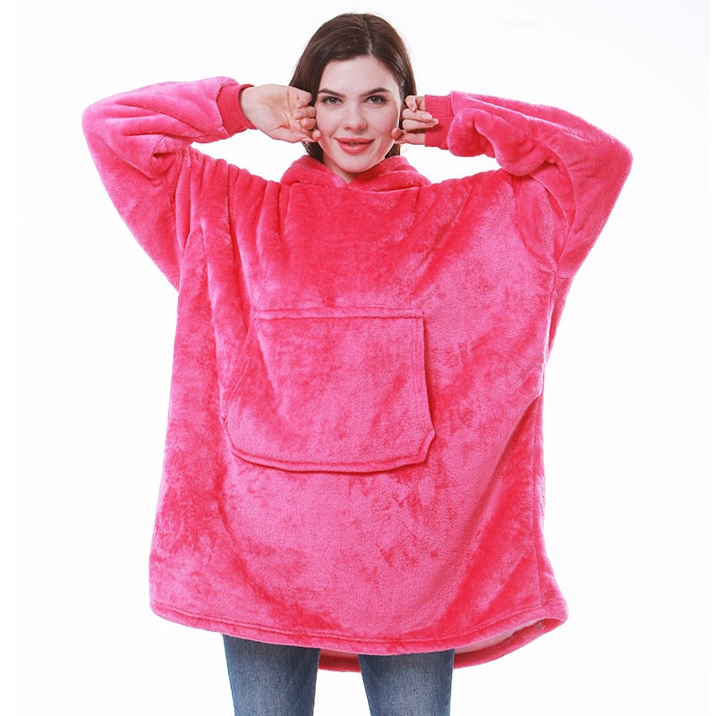 Large Hoodie Blanket With Sleeves