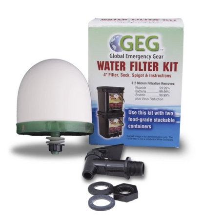 Water Filter Kit for use with ReadyWise Food Buckets