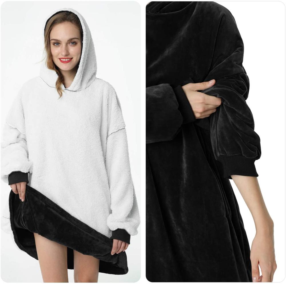 Big fluffy hoodie online blanket