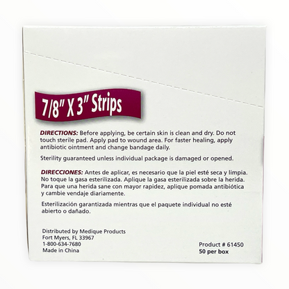 Medique | Flexible HW Strip Bandages 7/8" x 3"